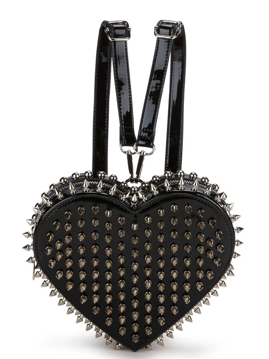 Dolls Kill Handbags - Black Studded Heart Bag - Dolls Kill